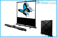 Pantalla portable de piso con medidas de 200x200 cms