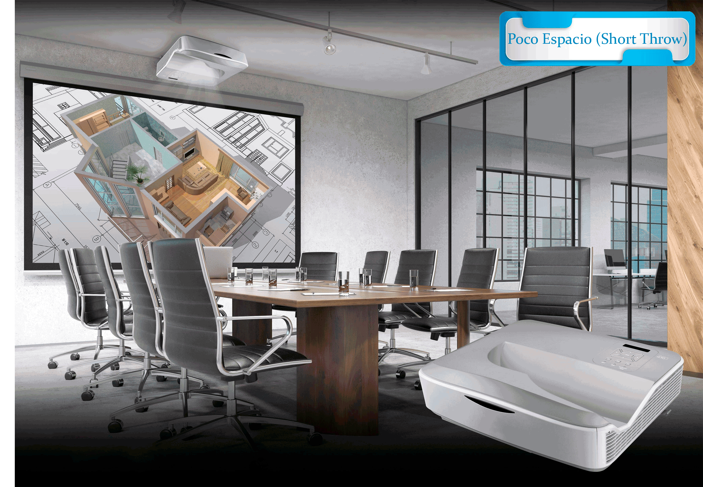 espacio disponible para la instalacion de un proyector