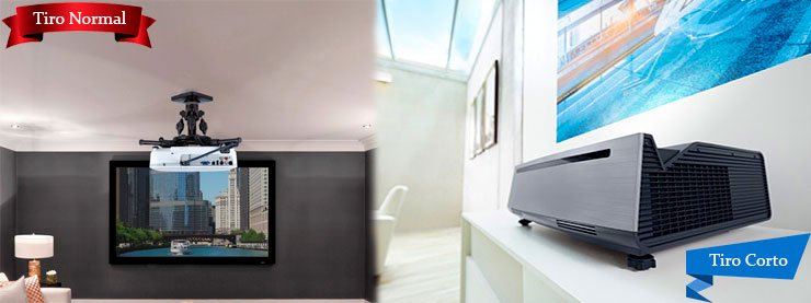 proyector tiro corto y proyector tiro estandar