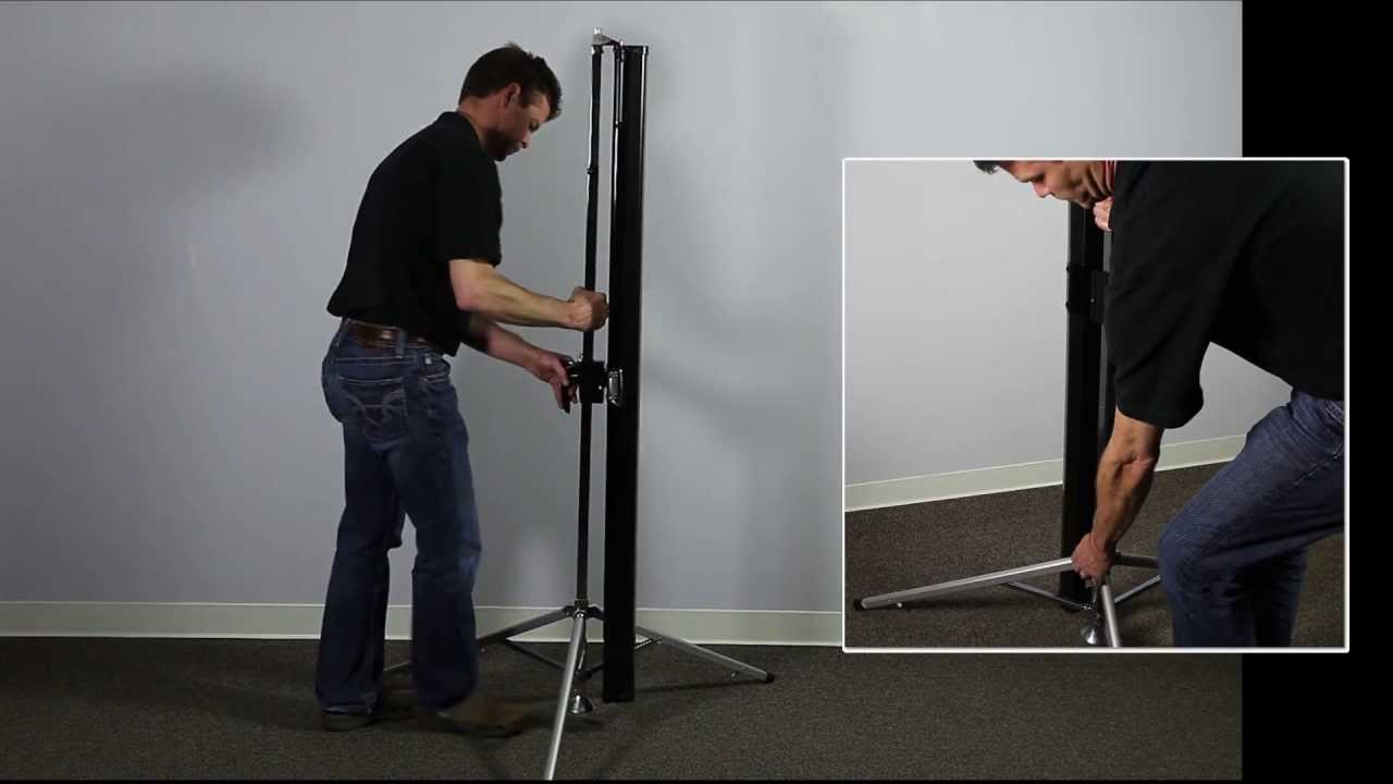 Pantalla trípode desplegada abierta 