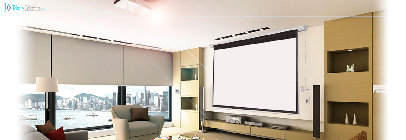 Pantalla con motor para video beam