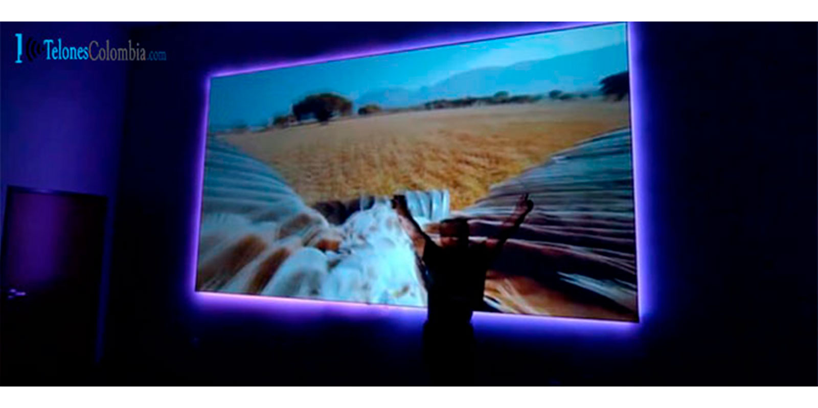 Pantalla automatica de gran formato para video Proyector