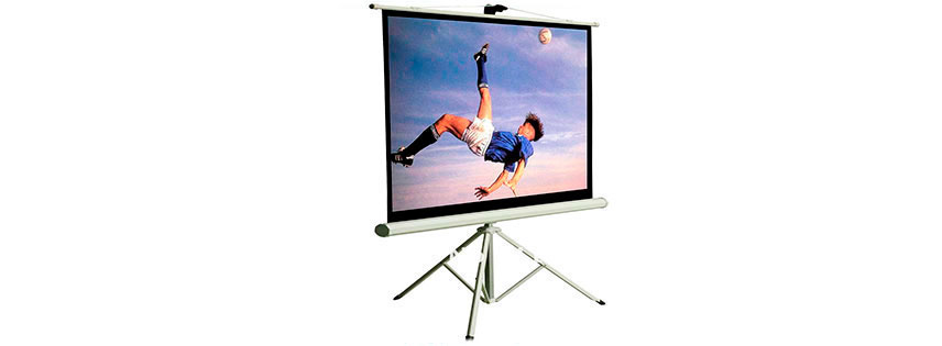 Pantalla con soporte de 244x244 cms