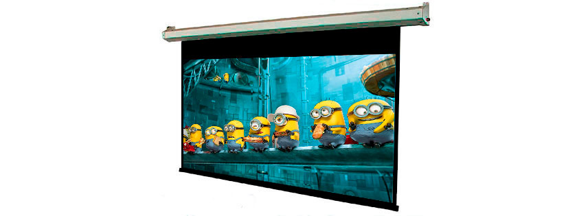 Pantalla para proyector con formato 16:9 de 353x198 cms