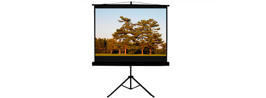 Telón con base tripode de 153x153 cms