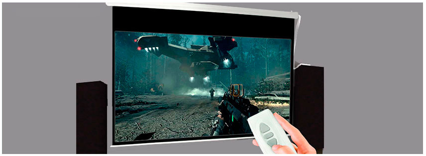 Telón eléctrico para video beam de 356x269 cms