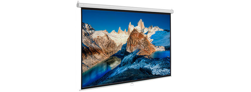 Telón retractil para video proyector de 203 x 114