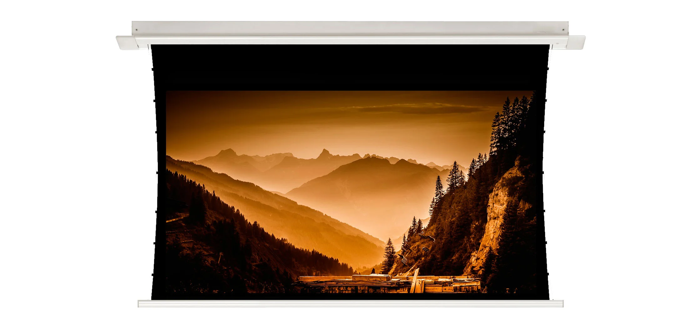 Telón con control remoto de 280x280 cms