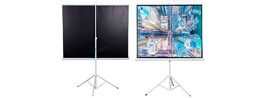 Telón con soporte de 203x203 cms