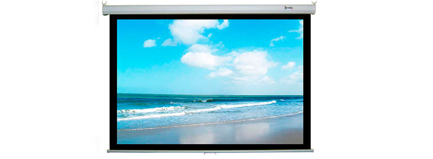 Telón manual retractil de 153x153 cms