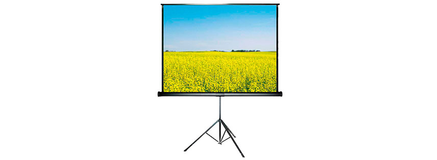 Telón portatil tipo tripode de 180x180 cms