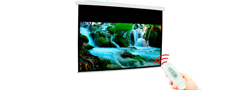 Telón para proyector electrico de 274x208 cms