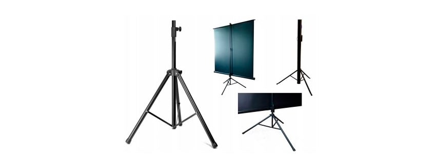 Base trípode para telón