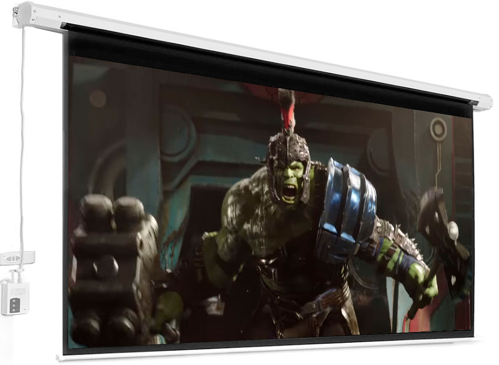 Telón con sistema eléctrico de 100 pulgadas