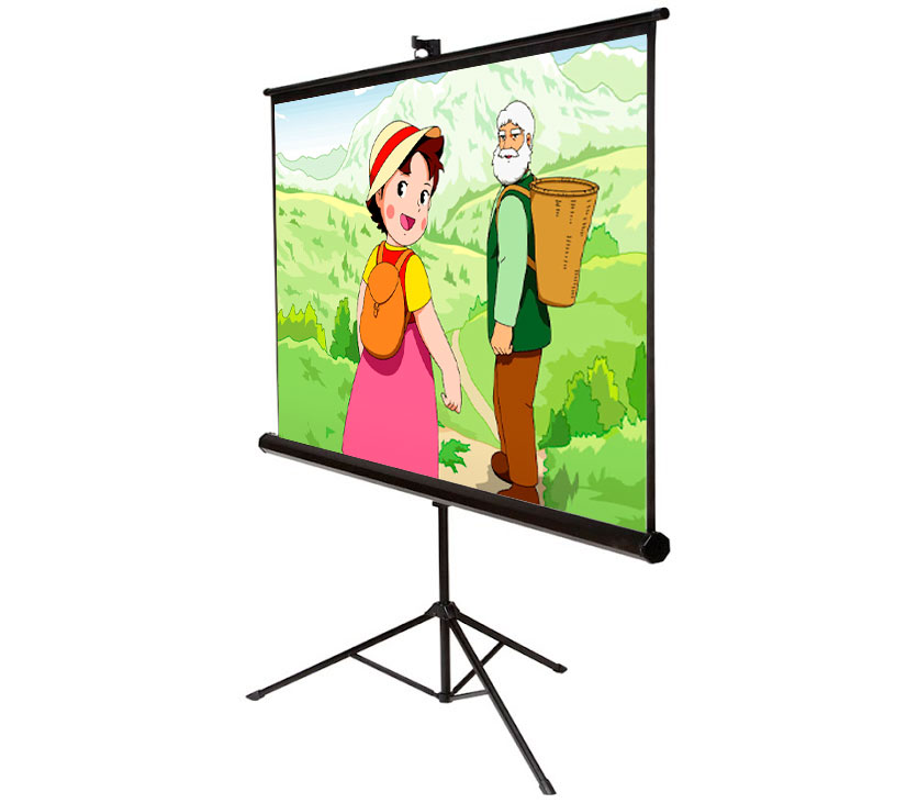 Telón portatil tipo tripode de 180x180 cms