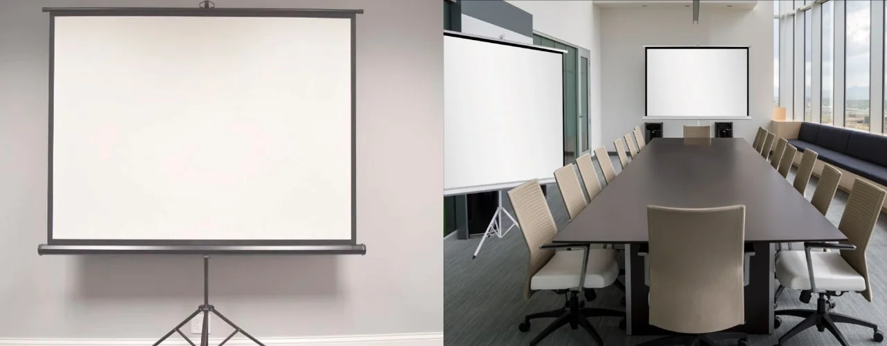 Telon con base tripode para video beam