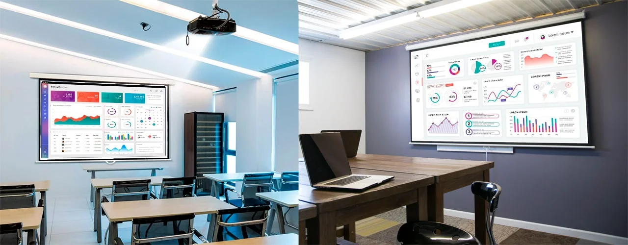 Telones manuales de proyeccion