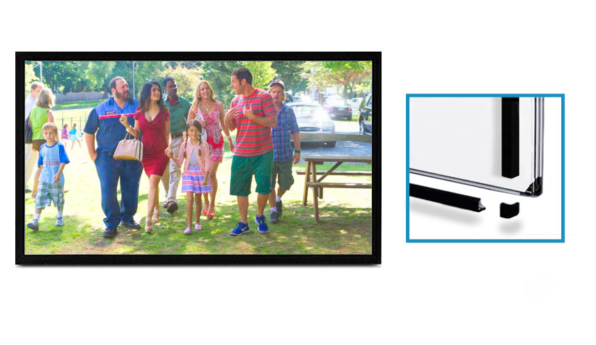 Pantalla con marco de lujo para video proyección