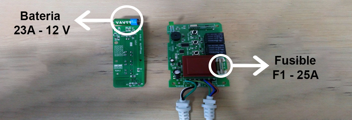 Bateria y fusible controles o mandos de telones de proyeccion