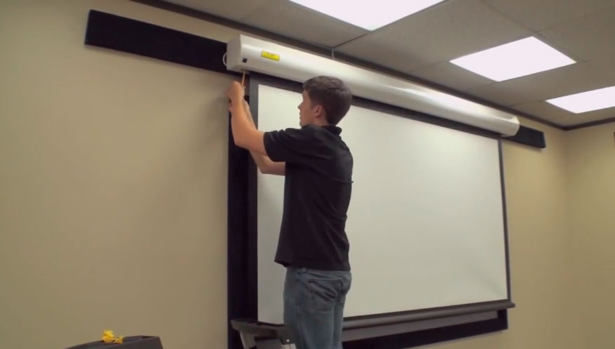 telon electrico 366 x 366 cm