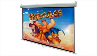 Telón retractil para video proyector de 203 x 114 cms