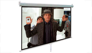 Telón retractil para proyector 244 x 244 cms