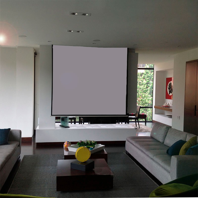 telon de proyeccion trasera con tela translucida