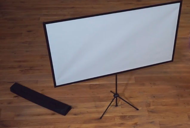 telon de proyeccion tipo tripode con medidas 280 x 210 cm