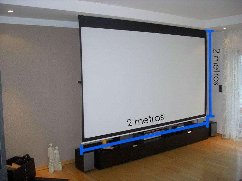 telon electrico para proyeccion de 2 metros