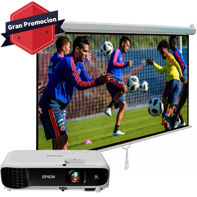 Proyector epson ex3260 con pantalla manual de proyeccion