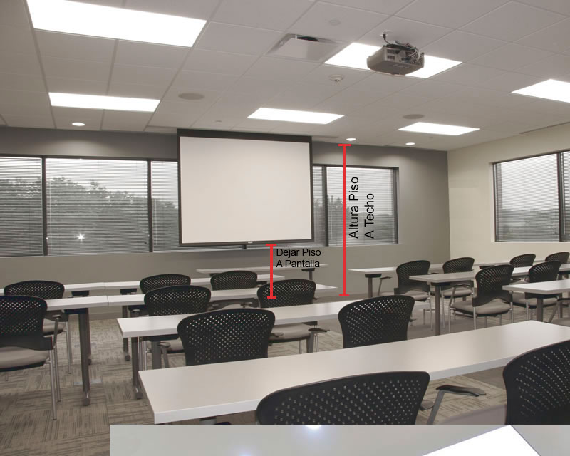 telon de proyeccion en escuela