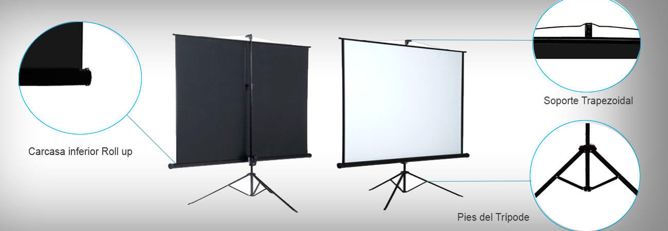 Pantallas trípode para video beam